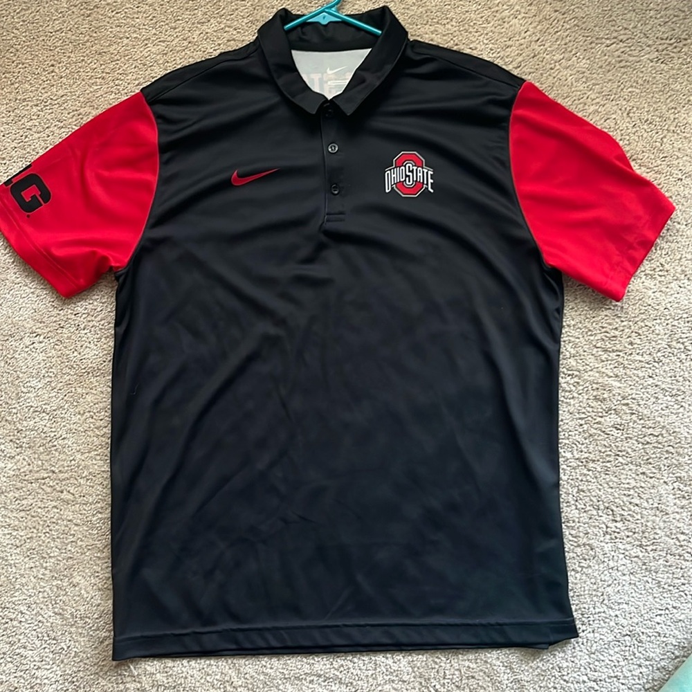 Men’s Large Ohio State Polo Balck and Red